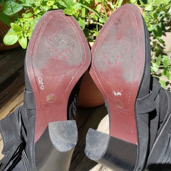 Vince Camuto Ferrah Leather Bootie Black - Picture 11 of 11